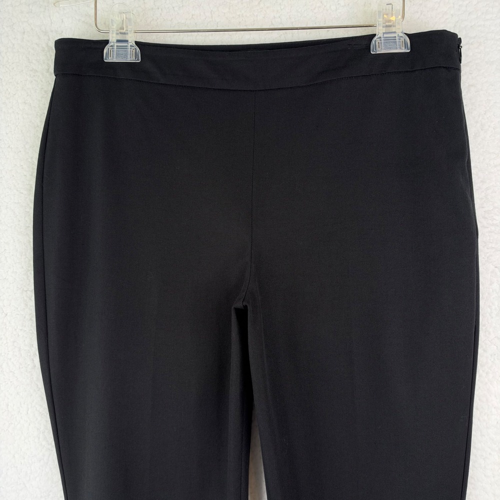 Talbots Chatham Ankle Pants Womens 12P Black Side Zip Stretch Tapered Trousers